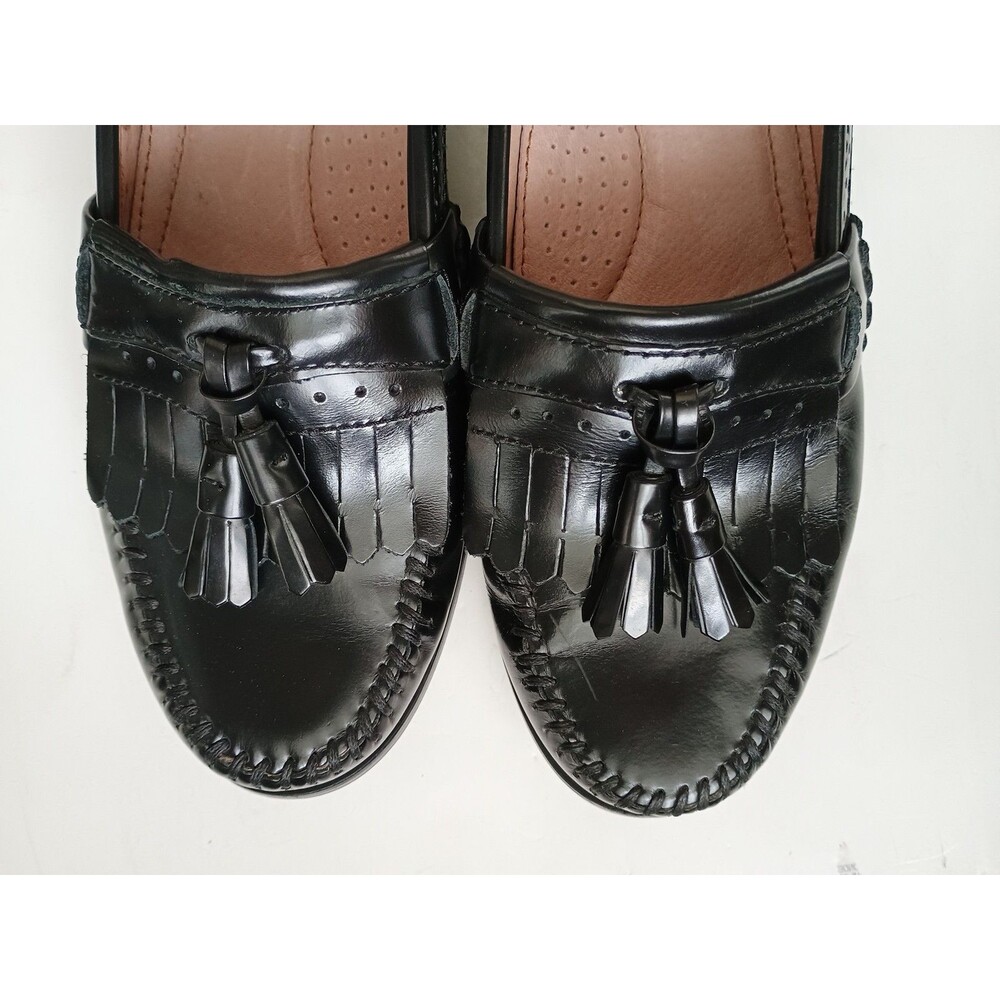 Bass Leather Grammer Kiltie Tassel Black Slip On Loafer Casual Shoe Mens 8 M - Picture 5 of 9